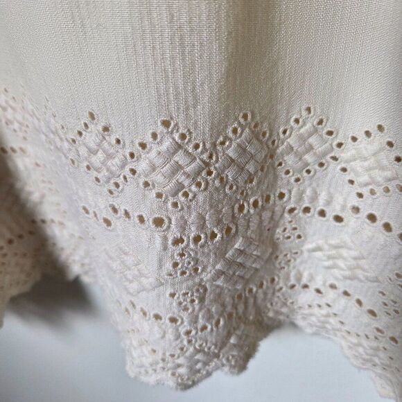 EUC GAP CREAM BOHO SCOOP NECK EMBROIDERED EDGE TANK TOP SIZE L - Picture 11 of 14